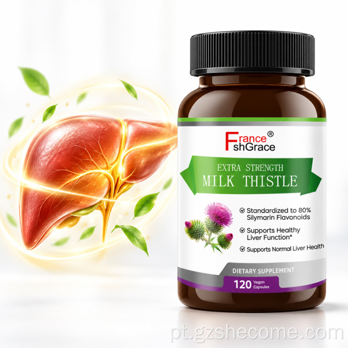 Shecome Milk Thistle Cápsulas Suporte para desintoxicação da saúde do fígado